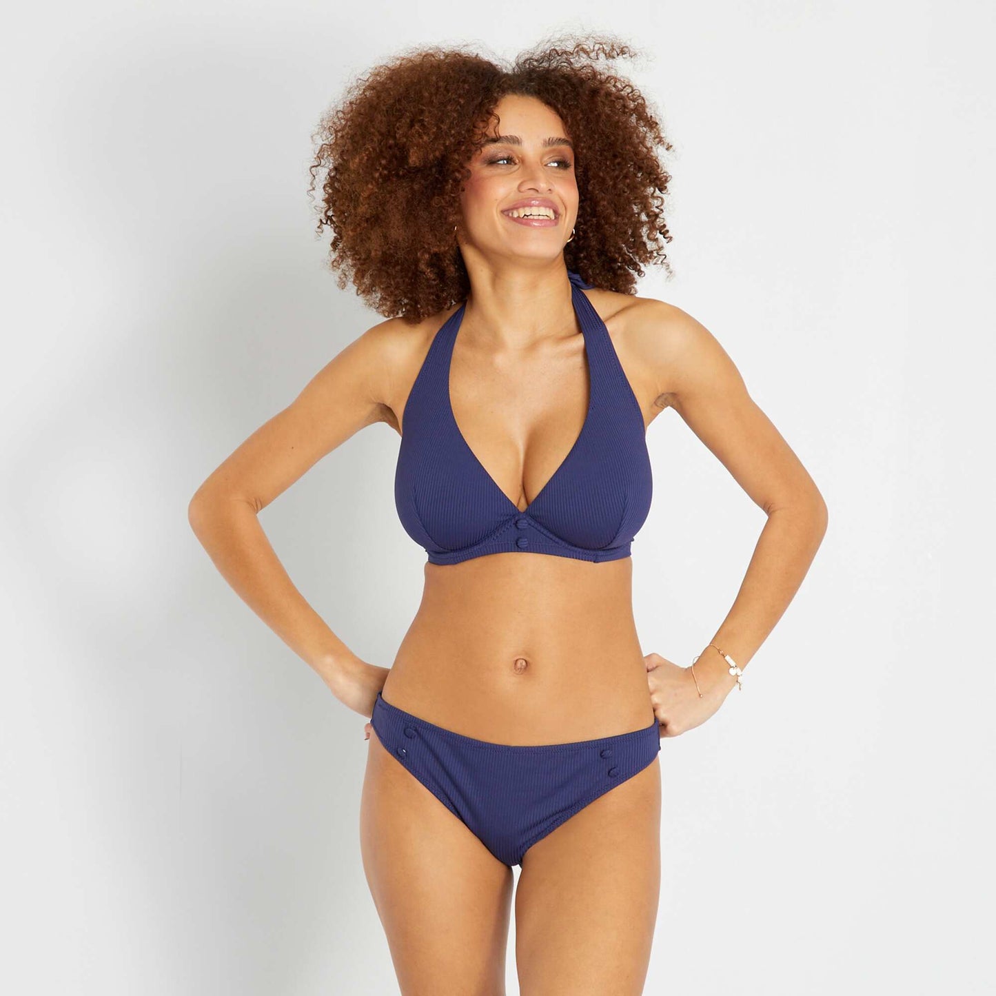 Braguita de bikini con canal fino azul noche
