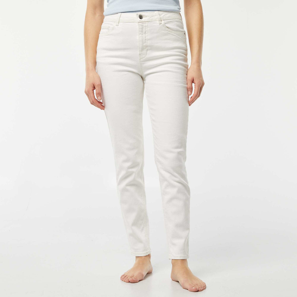 Pantalón jean slim L30 BLANCO