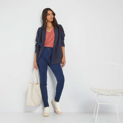 Jegging elástico de talle alto AZUL