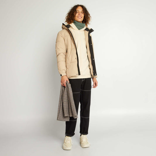 Anorak con capucha de ripstop BEIGE