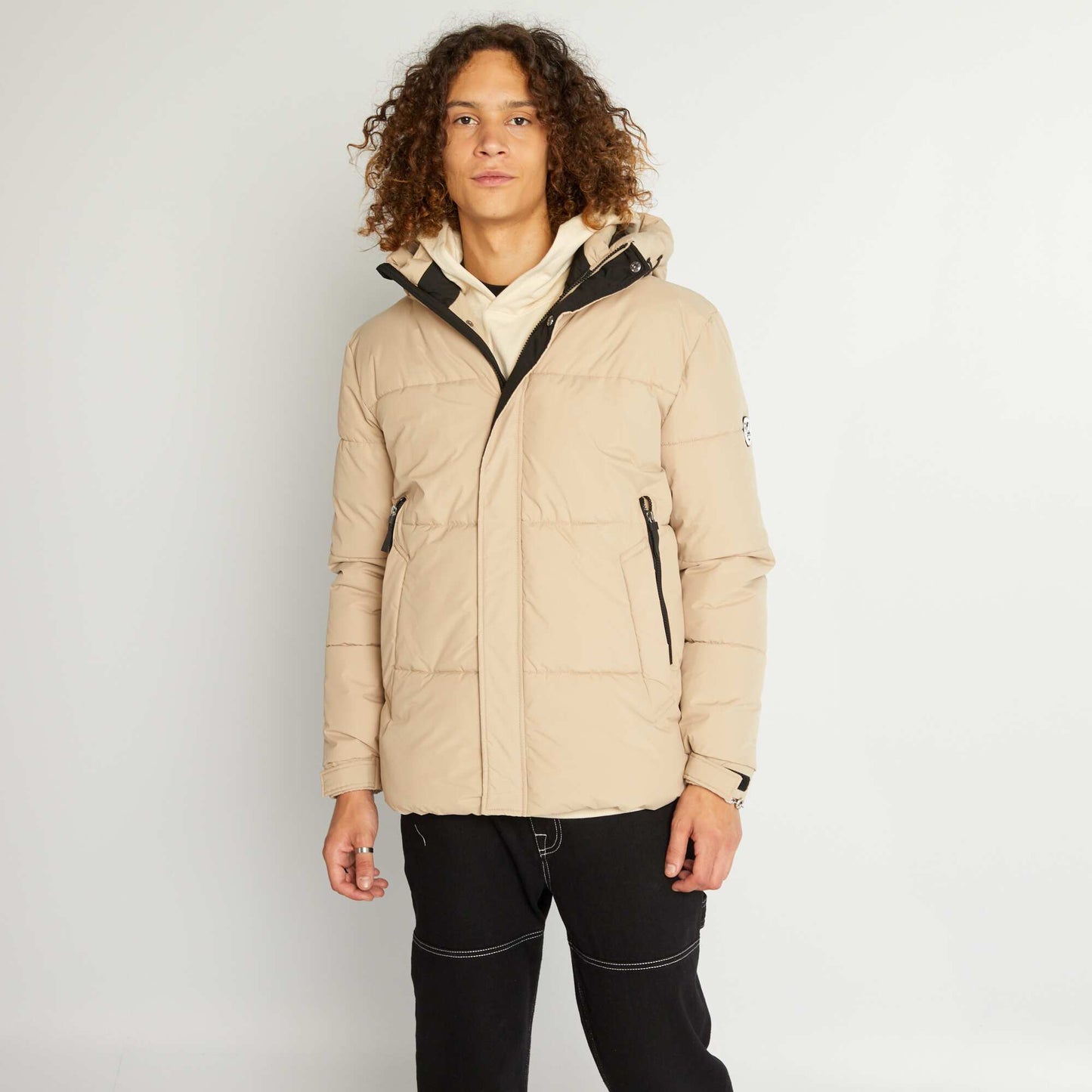 Anorak con capucha de ripstop BEIGE