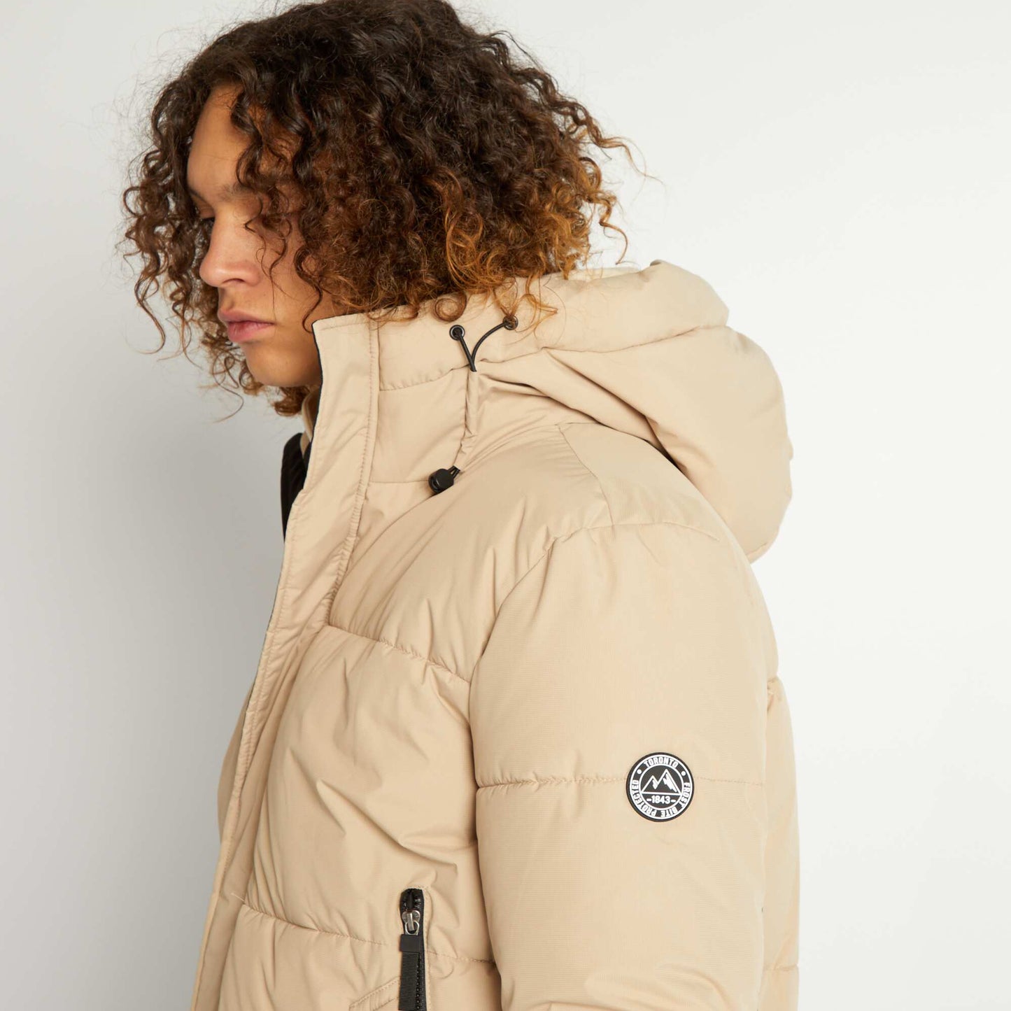 Anorak con capucha de ripstop BEIGE