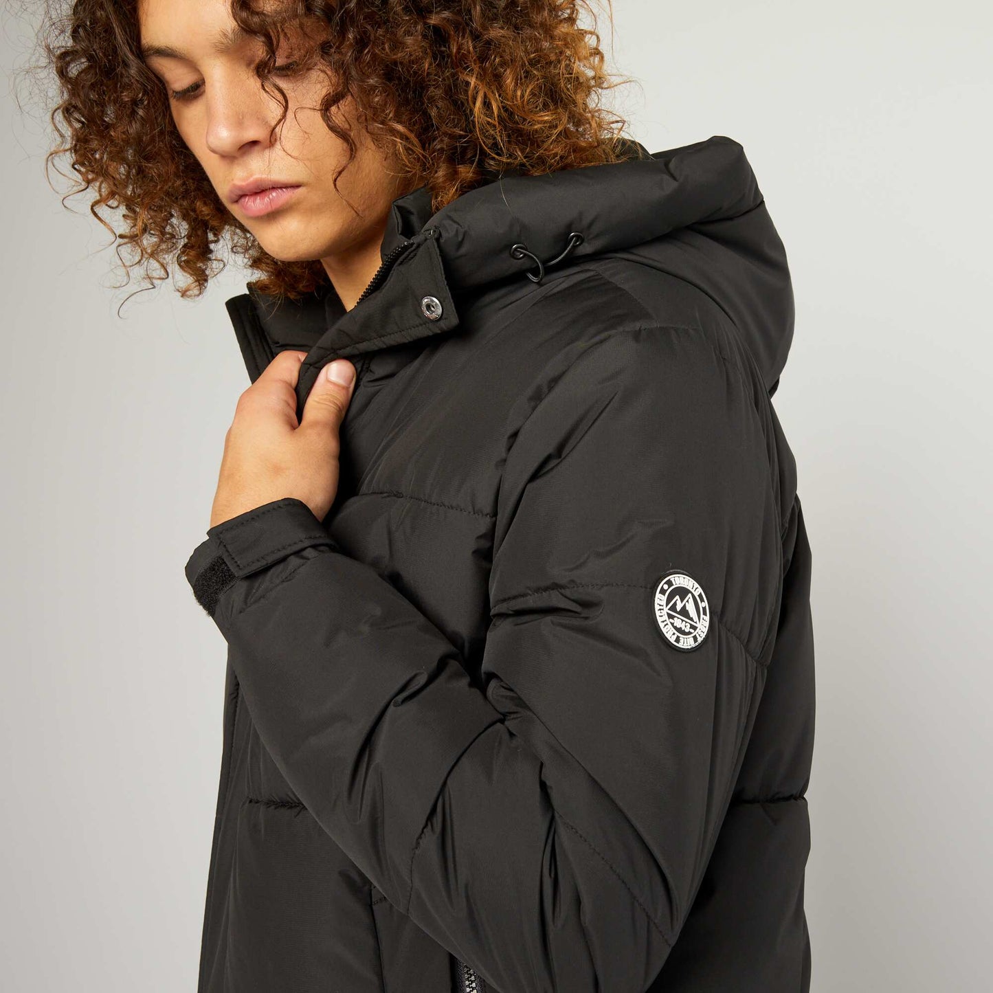 Anorak con capucha de ripstop Negro