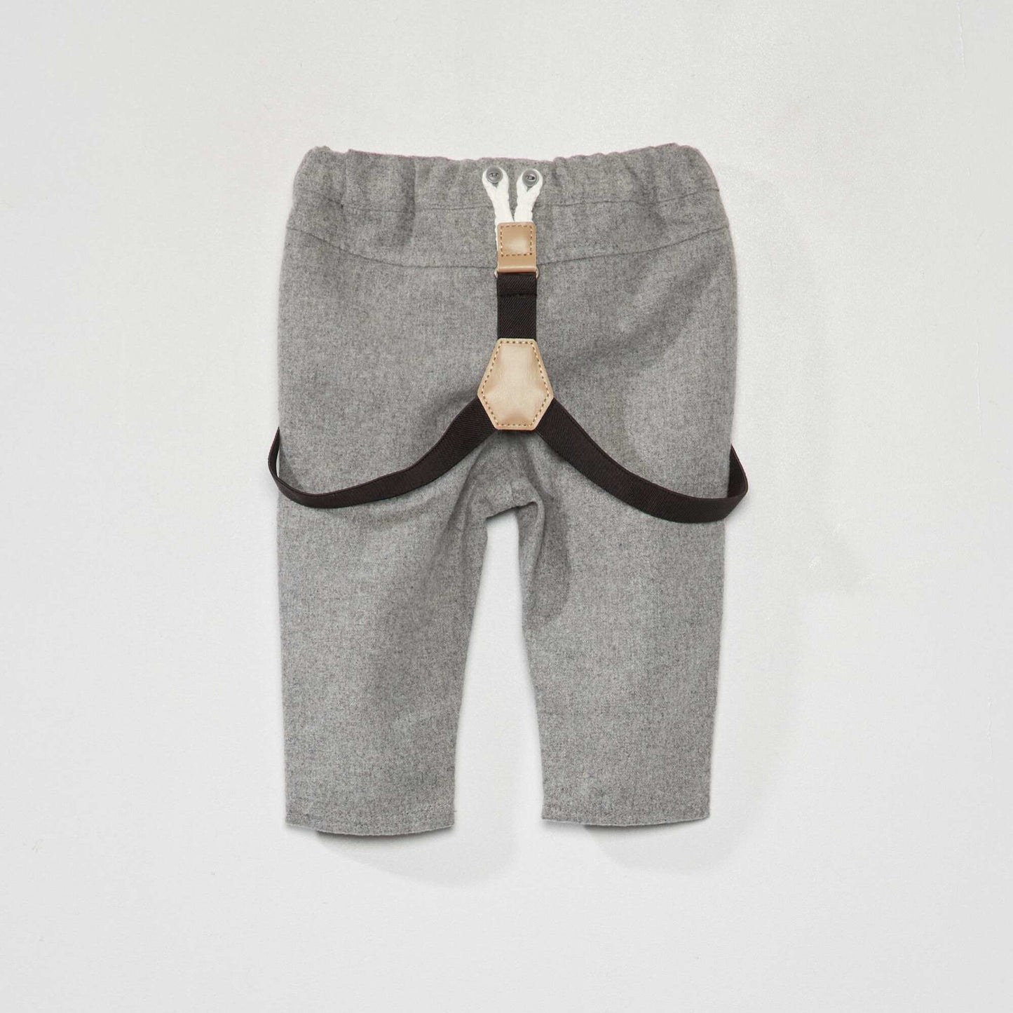 Pantalón chino de franela con tirantes desmontables GRIS