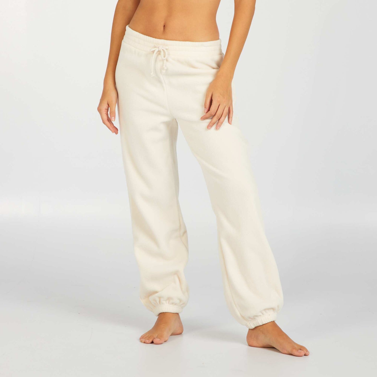 Pantalón de pijama de tejido polar BLANCO