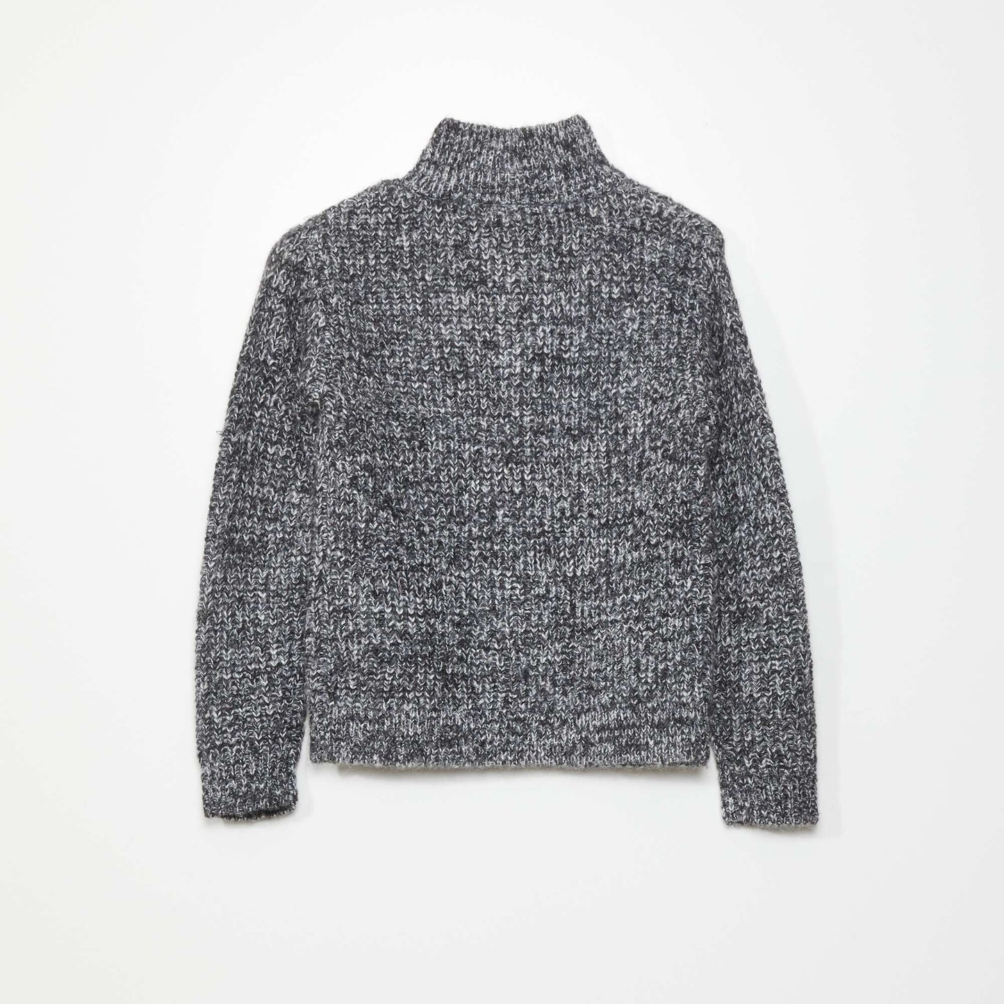 Sweater de punto con cremallera en el cuello GRIS