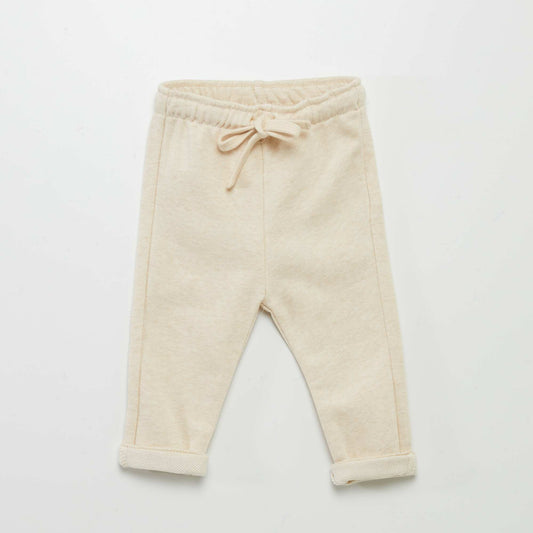 Pantalón de jogging de tejido de chándal BEIGE