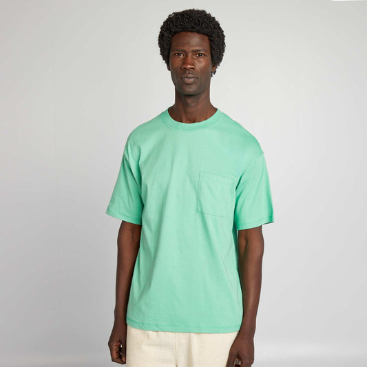 Camiseta lisa con corte ancho verde menta