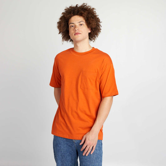 Camiseta lisa con corte ancho naranja