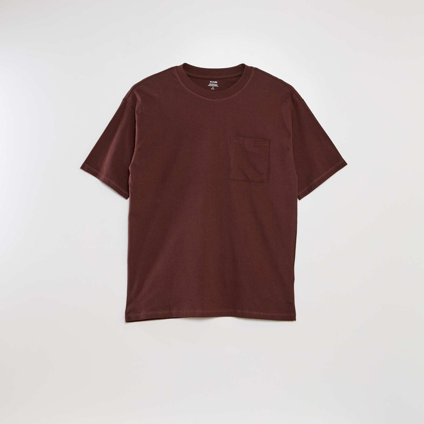 Camiseta lisa corte ancho MARRON