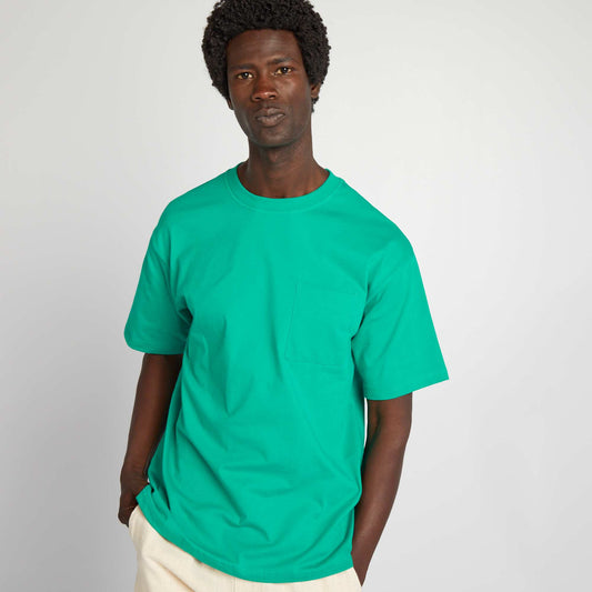 Camiseta lisa con corte ancho VERDE