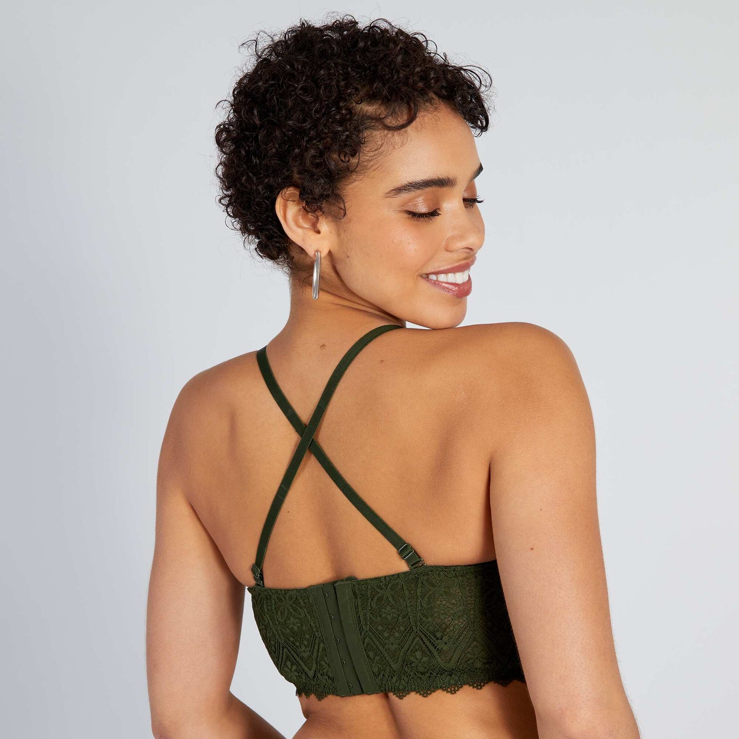 Sujetador bustier de encaje VERDE