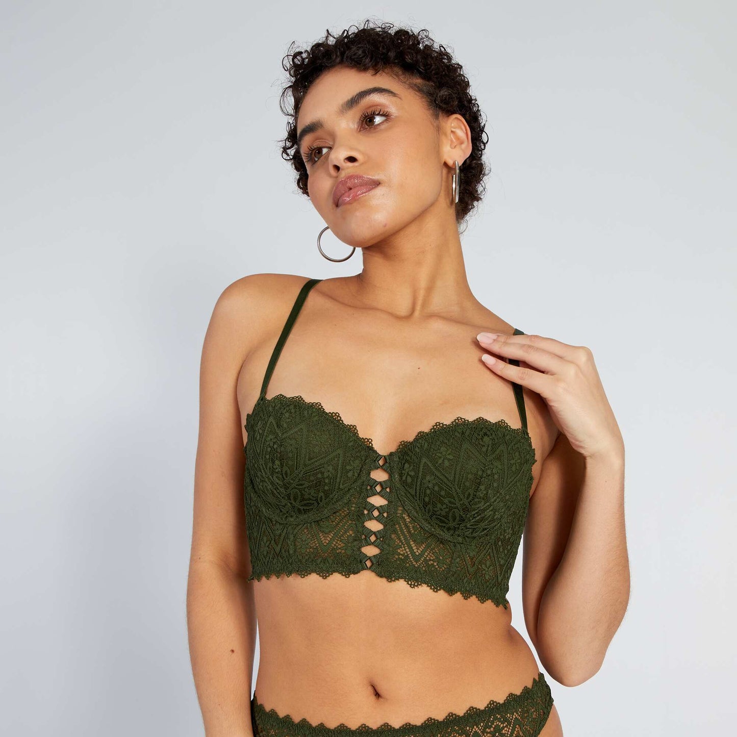 Sujetador bustier de encaje VERDE