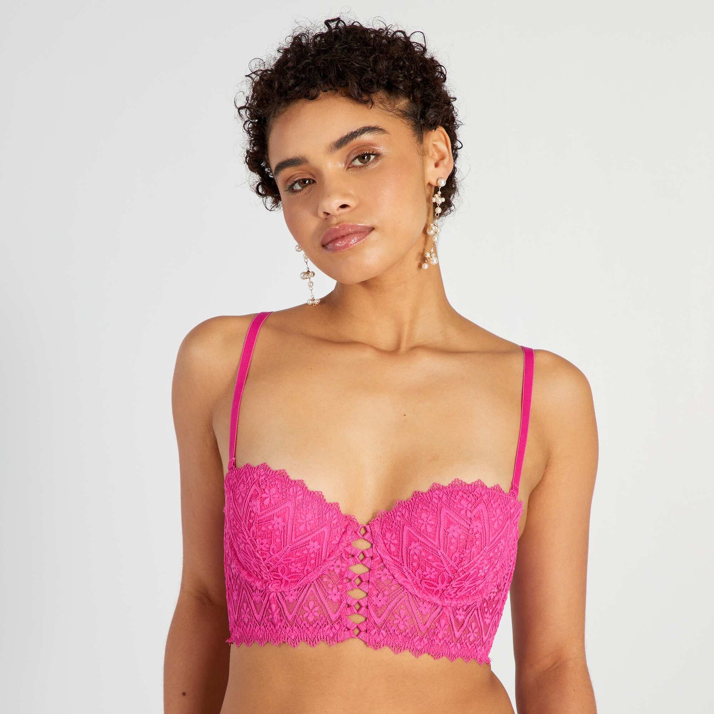 Sujetador bustier de encaje ROSA