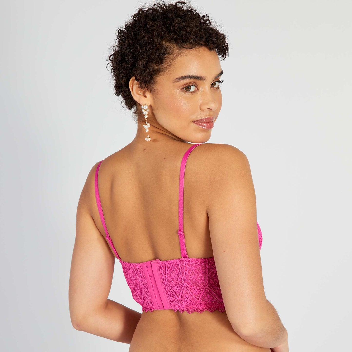 Sujetador bustier de encaje ROSA