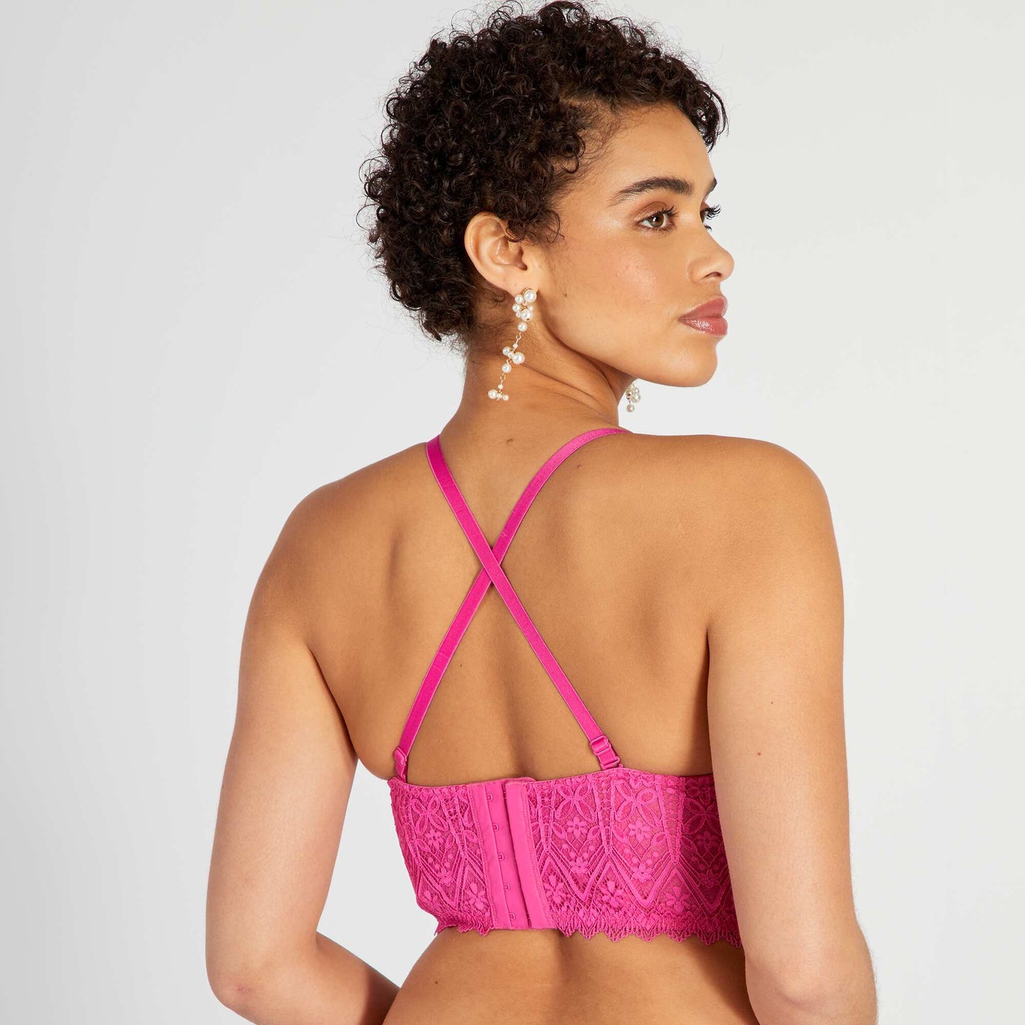 Sujetador bustier de encaje ROSA