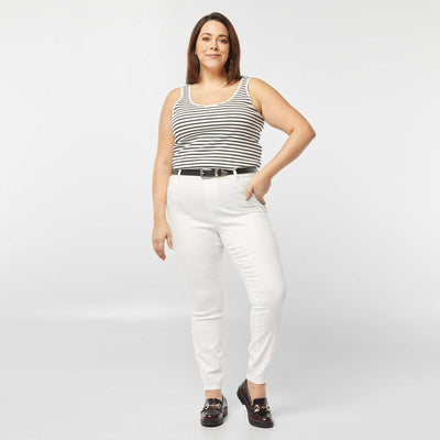 Jegging regular elástico de tiro alto BLANCO