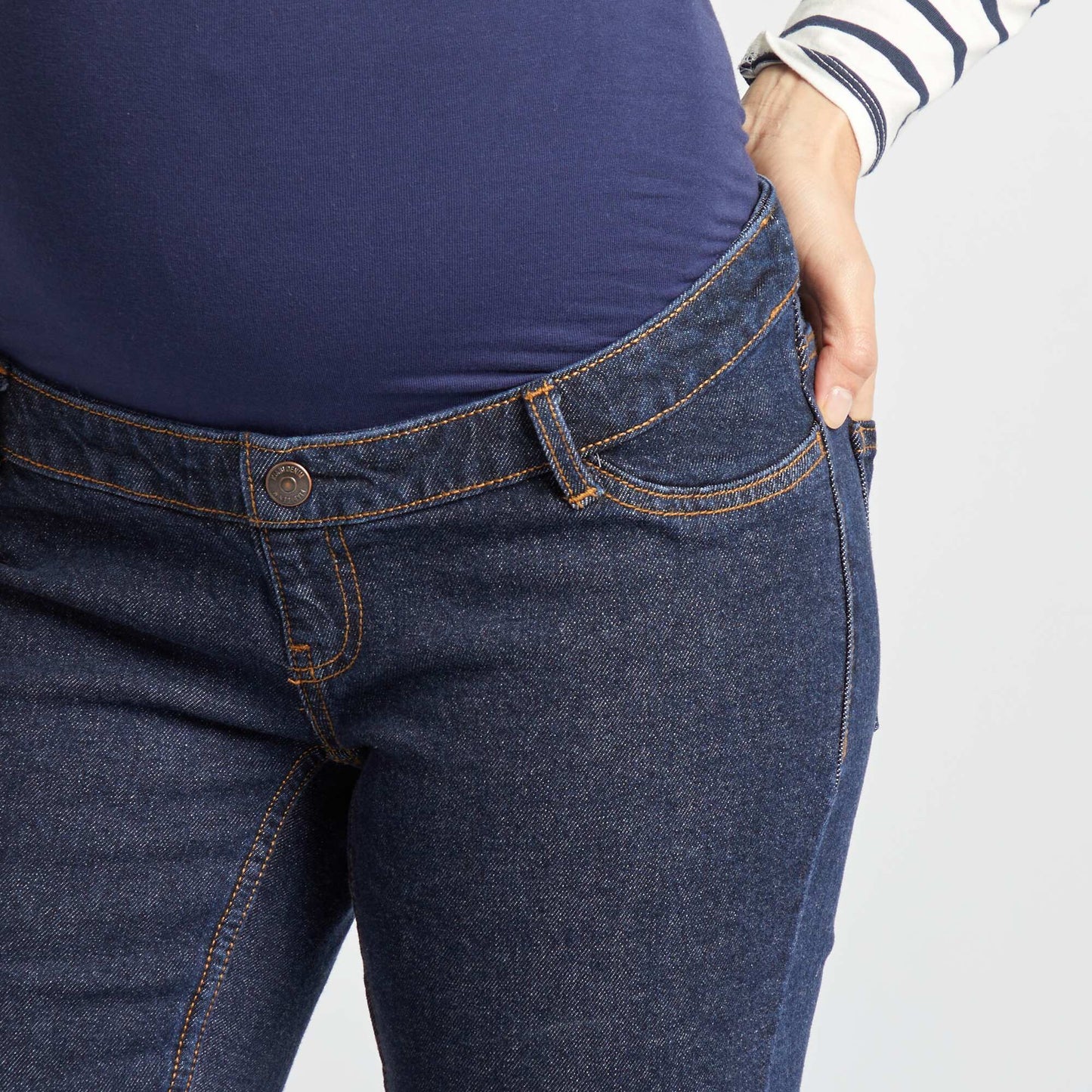 Jean flare maternidad AZUL