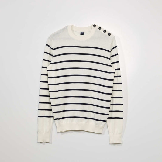 Sweater de punto tipo marinero BLANCO