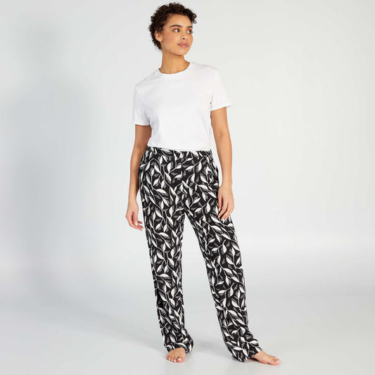 Pantalón de pijama ancho estampado NEGRO