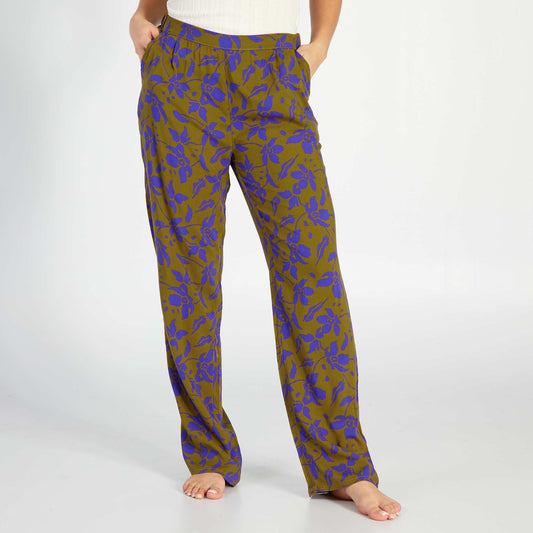 Pantalón de pijama ancho estampado MARRON