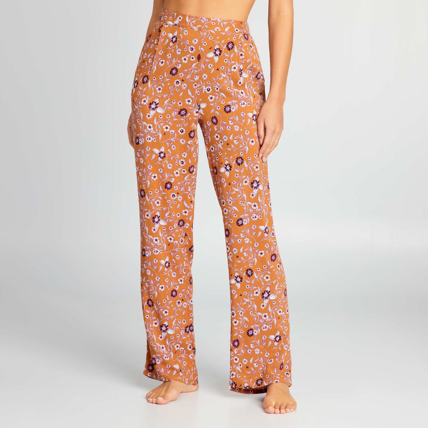 Pantalón de pijama ancho estampado MARRON