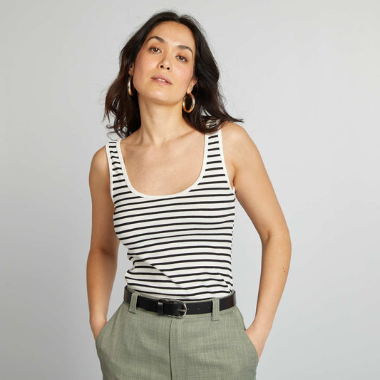Camiseta sin mangas BLANCO RAYAS
