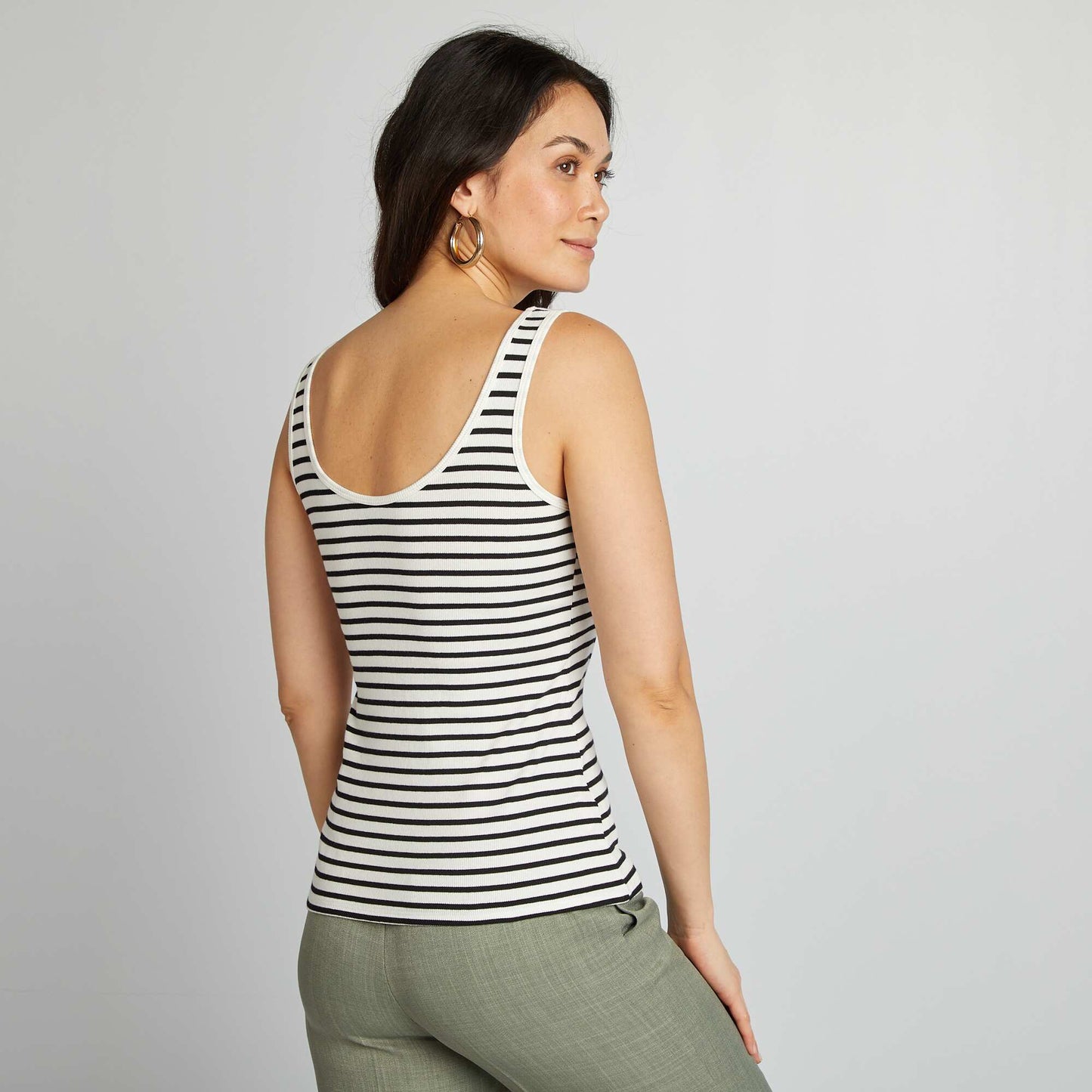 Camiseta sin mangas BLANCO RAYAS