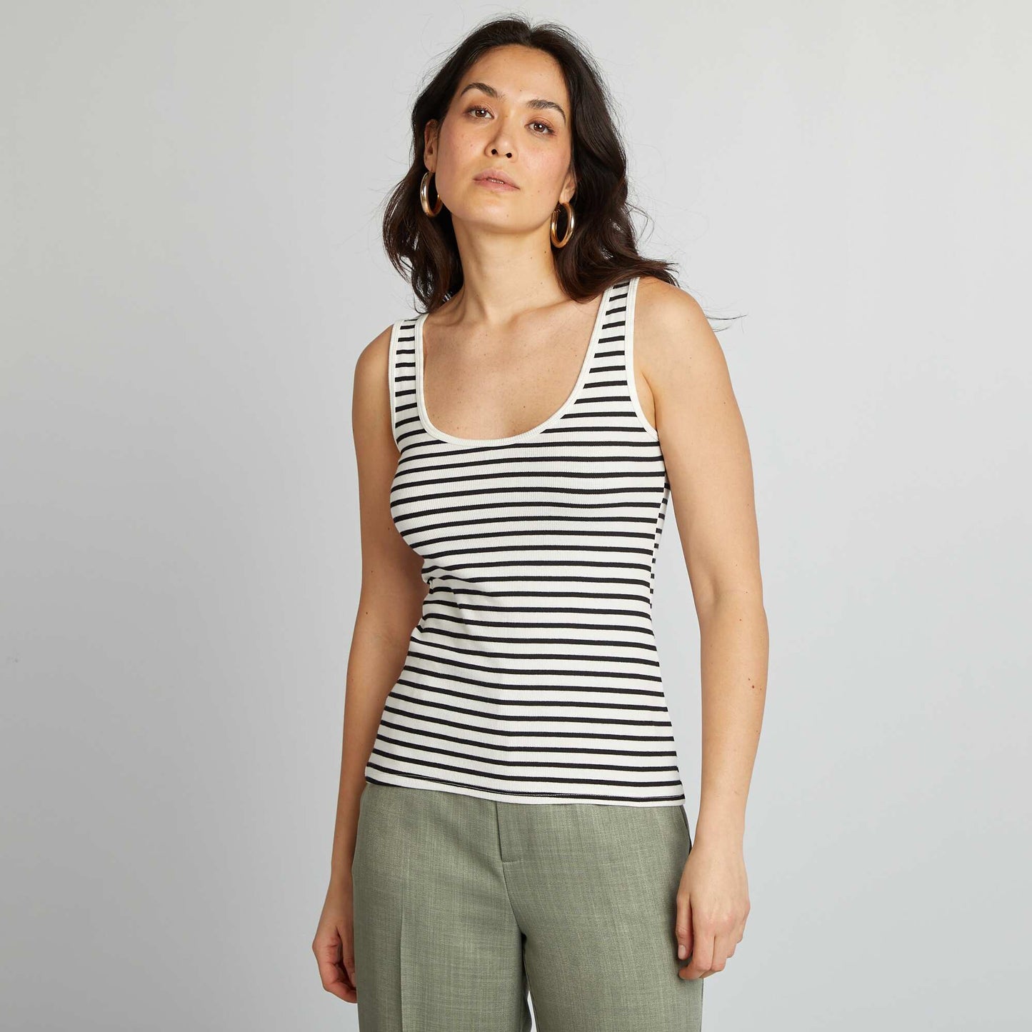 Camiseta sin mangas BLANCO RAYAS