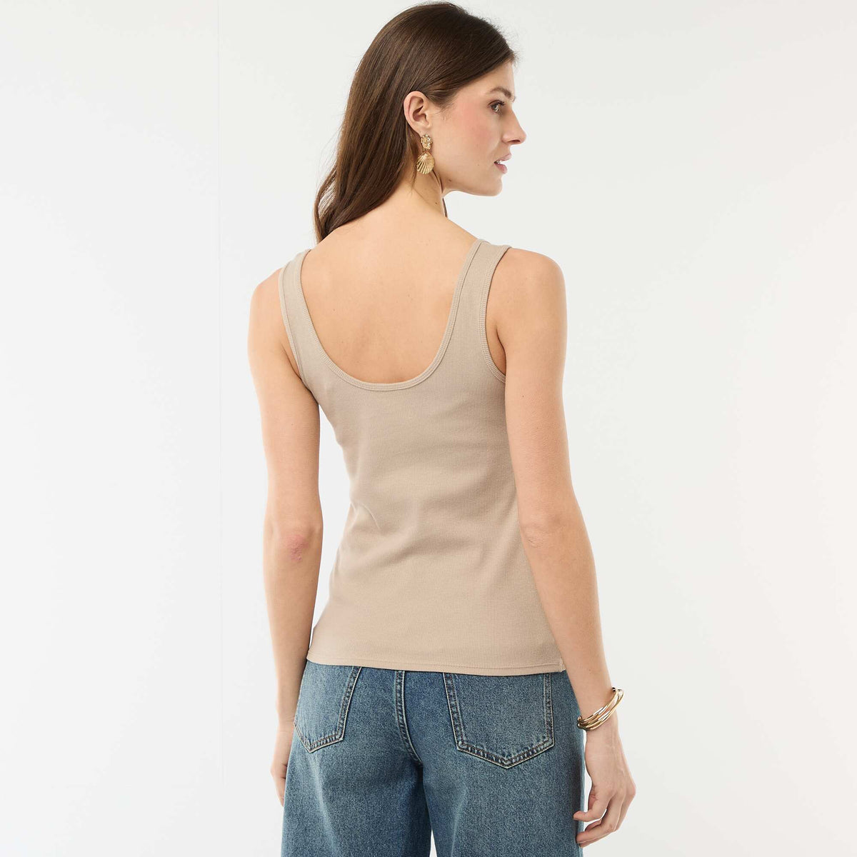 Camiseta sin mangas BEIGE