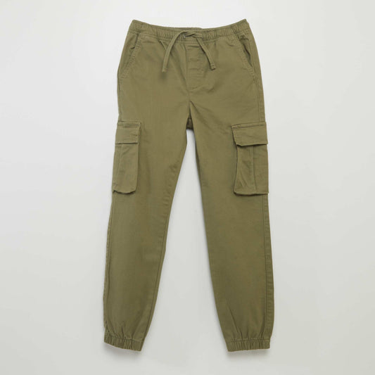 Pantalón elástico multibolsillos VERDE