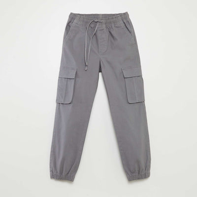 Pantalón elástico multibolsillos GRIS