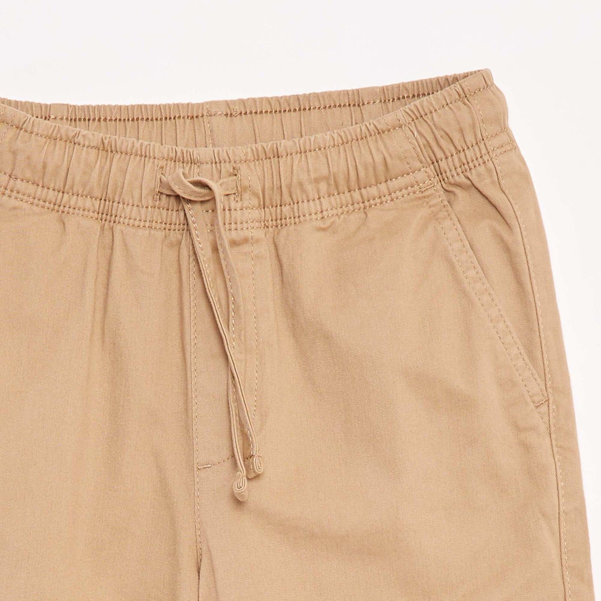 Pantalón elástico multibolsillos BEIGE