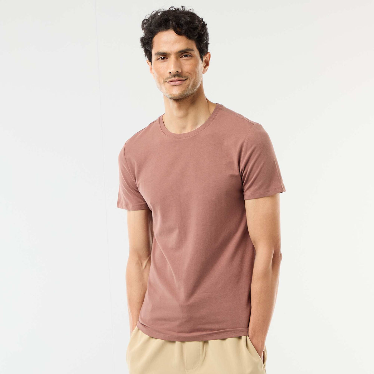 Camiseta lisa - Slim fit MARRON