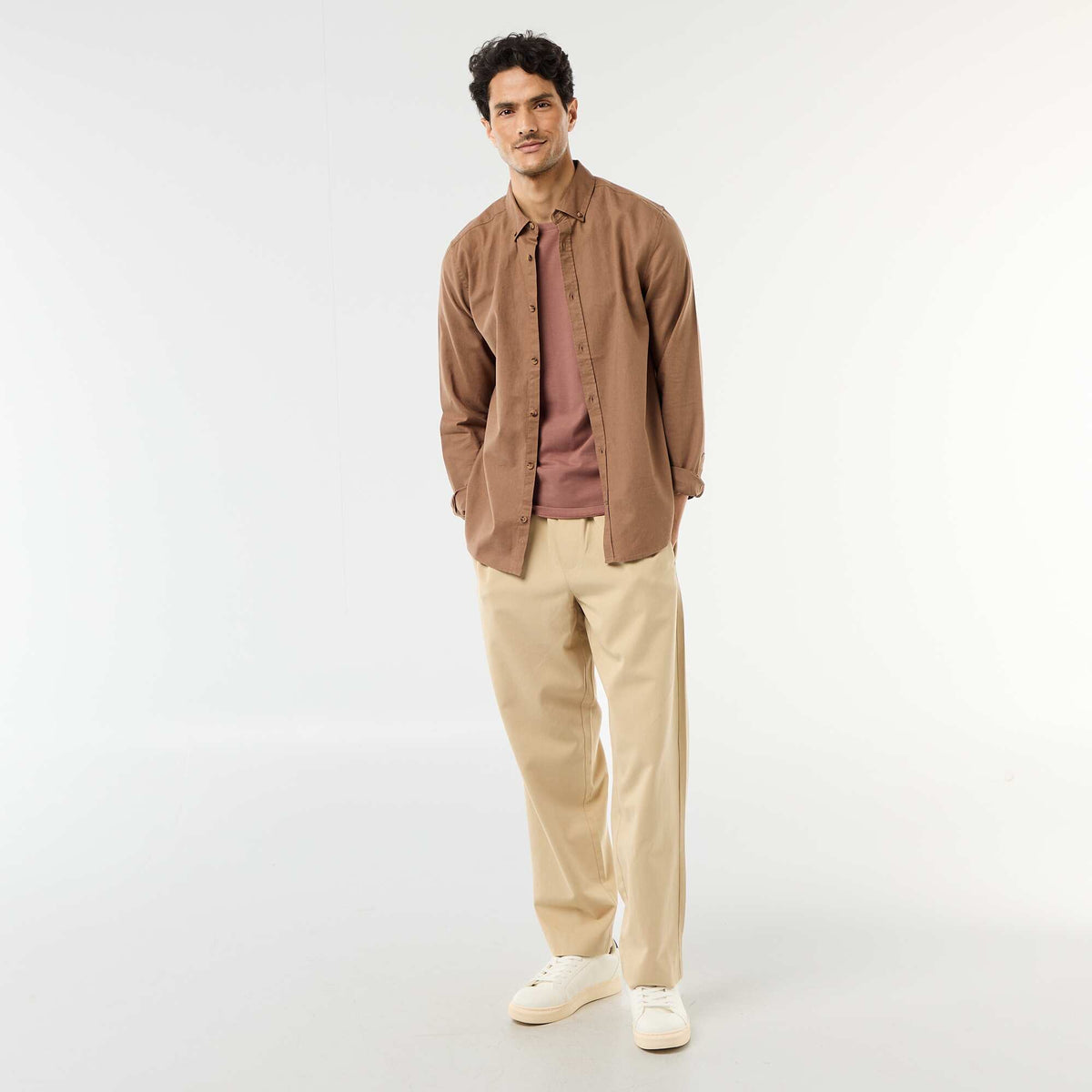 Camiseta lisa - Slim fit MARRON