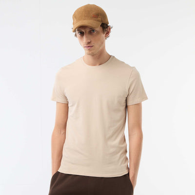 Camiseta lisa - Slim fit BEIGE