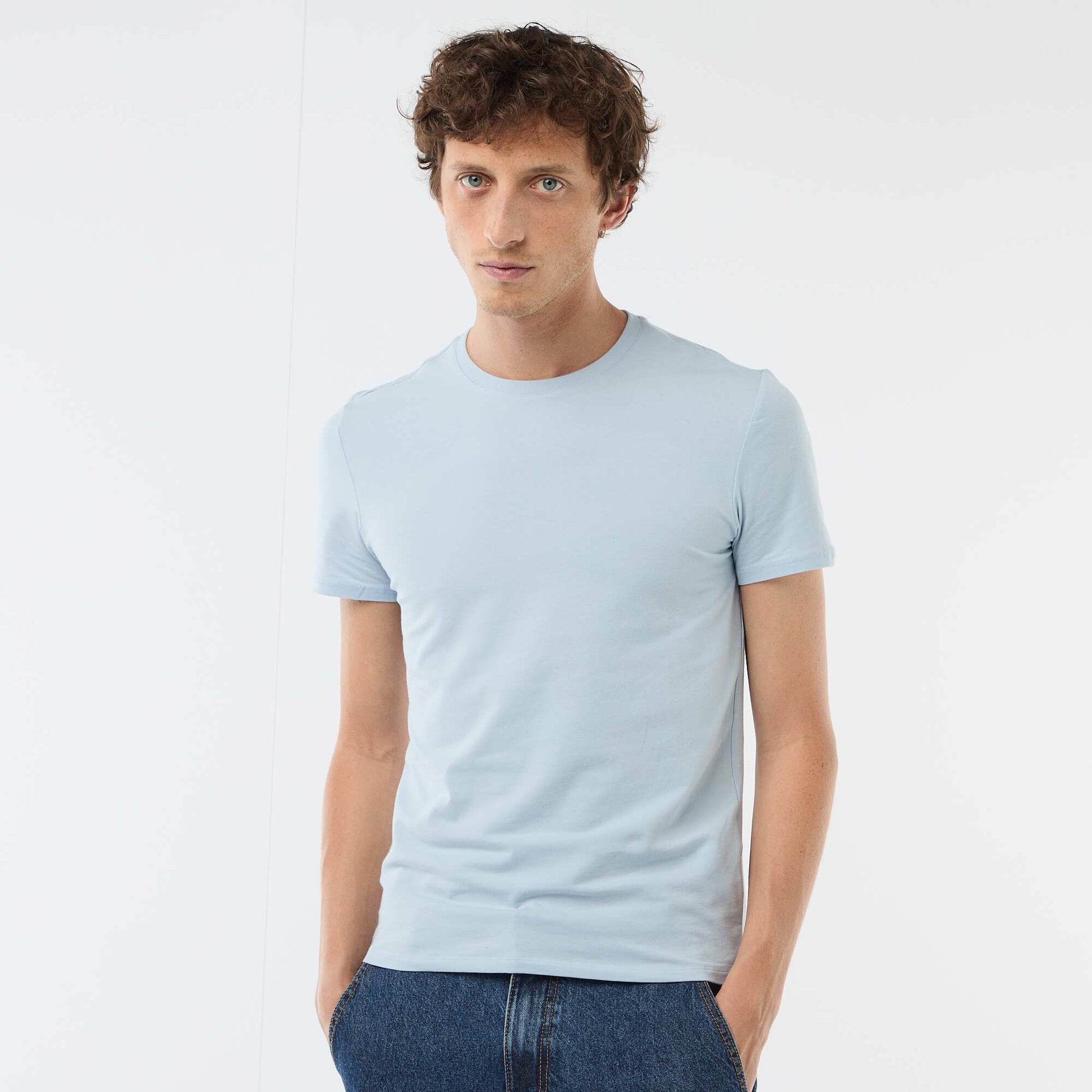 Camiseta lisa - Slim fit AZUL