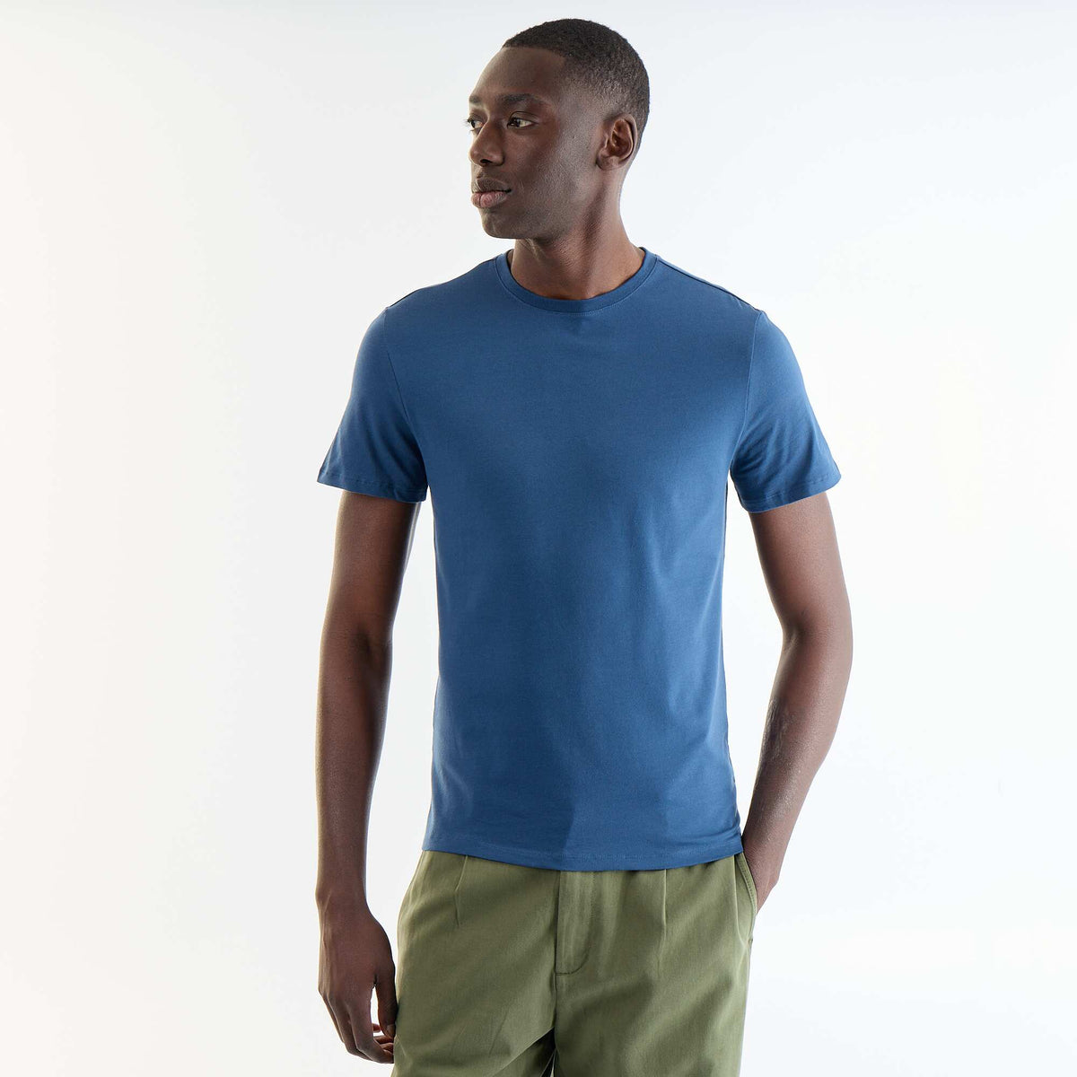 Camiseta lisa - Slim fit AZUL