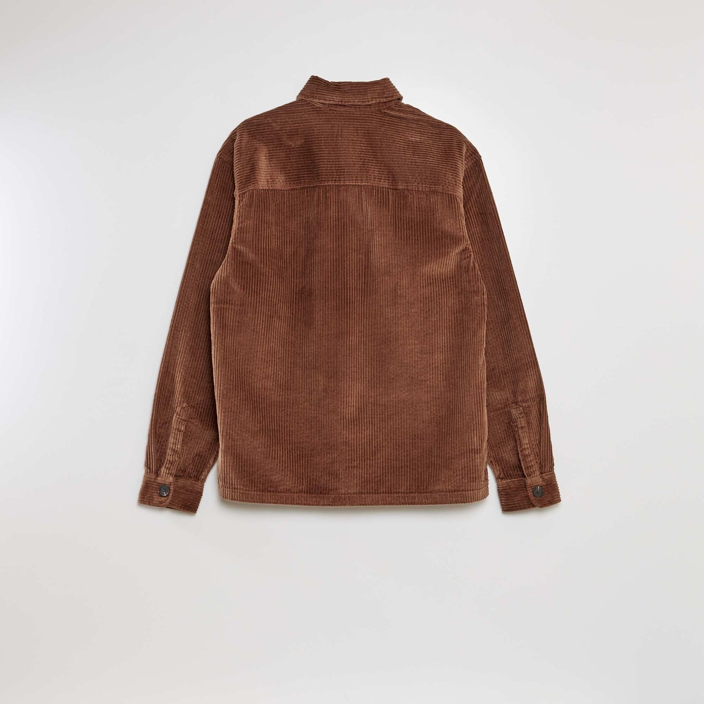 Sobrecamisa recta de terciopelo MARRON