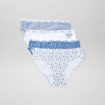 Pack de 4 braguitas estampadas BLANCO