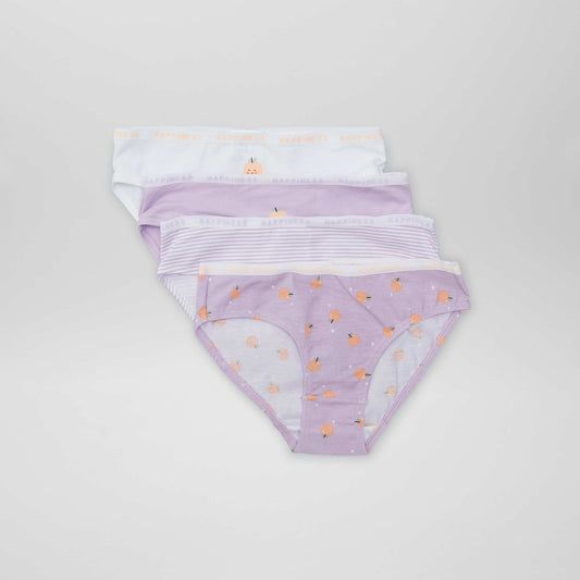 Pack de 4 braguitas estampadas 'animal' PURPURA