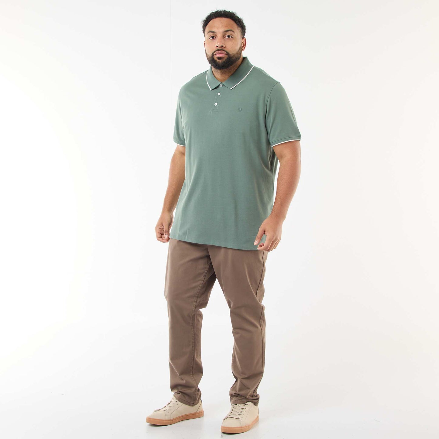 Remera de algodón a contraste VERDE