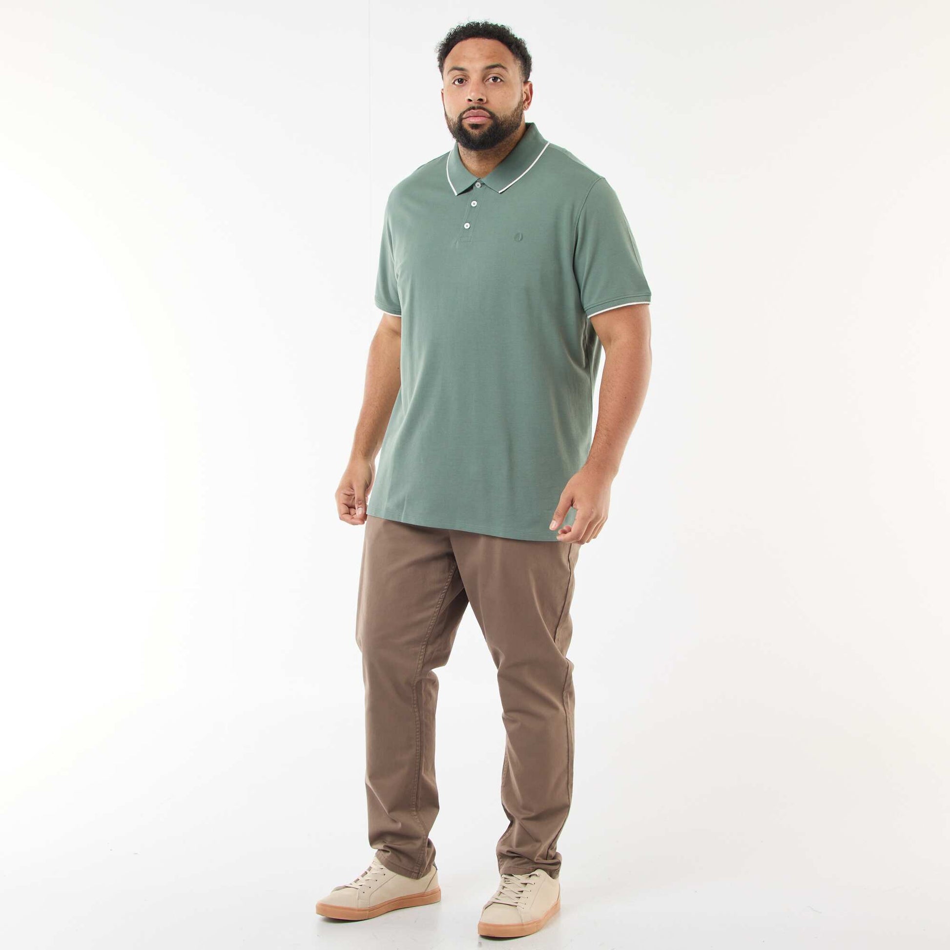 Remera de algodón a contraste VERDE