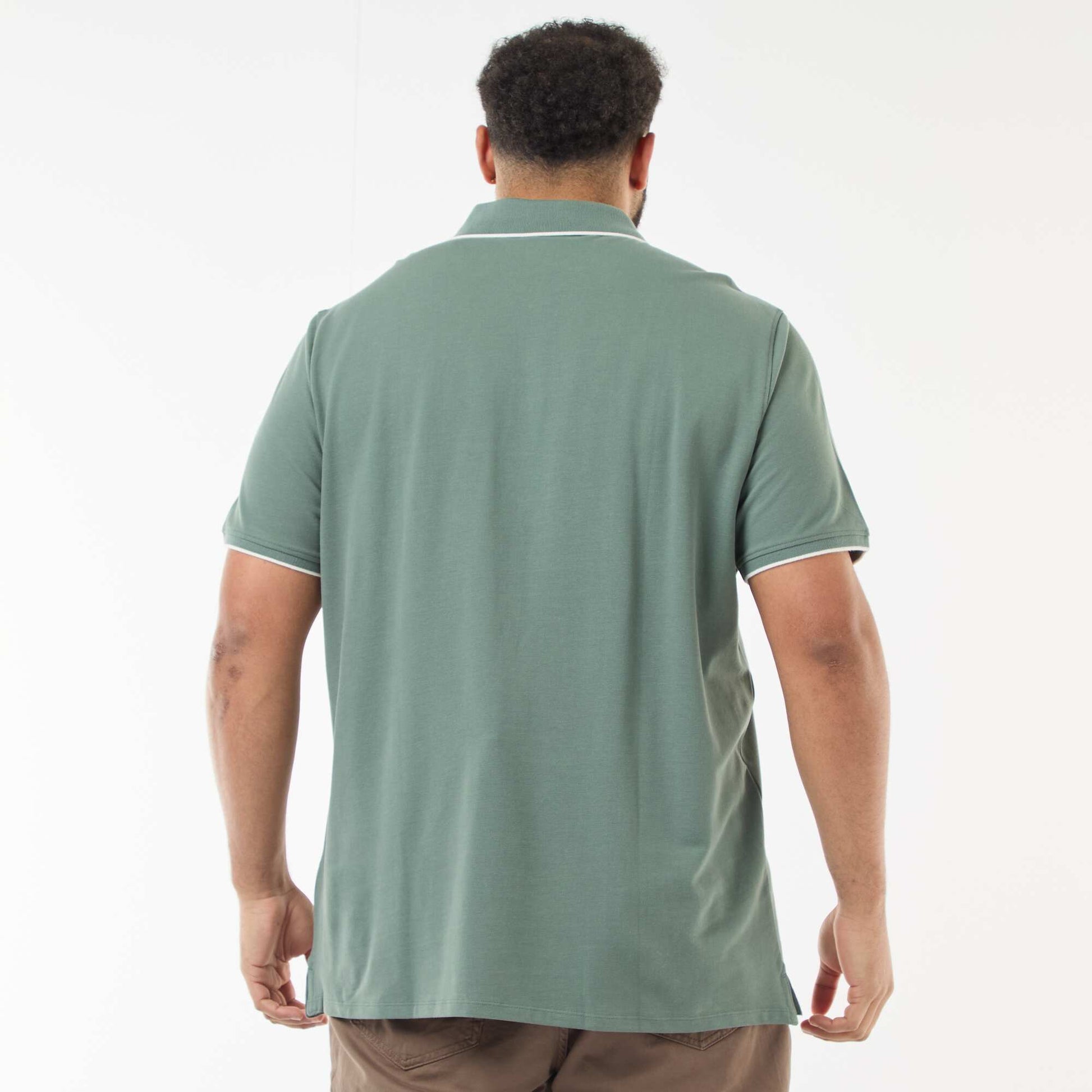 Remera de algodón a contraste VERDE