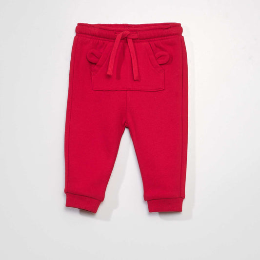 Pantalón de jogging con bolsillo canguro rojo