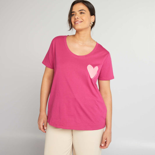 Camiseta de algodón con estampado ROSA