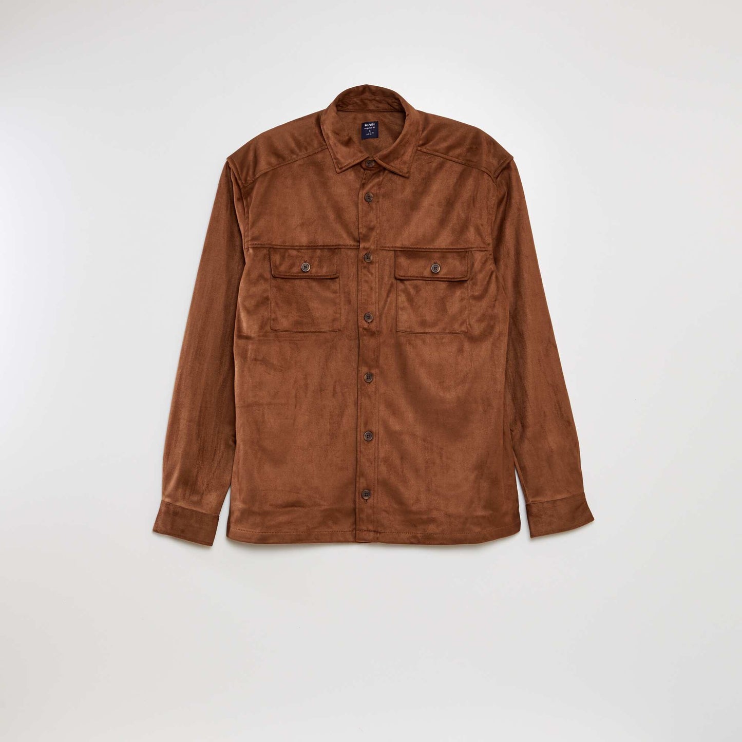 Sobrecamisa de antelina regular MARRON