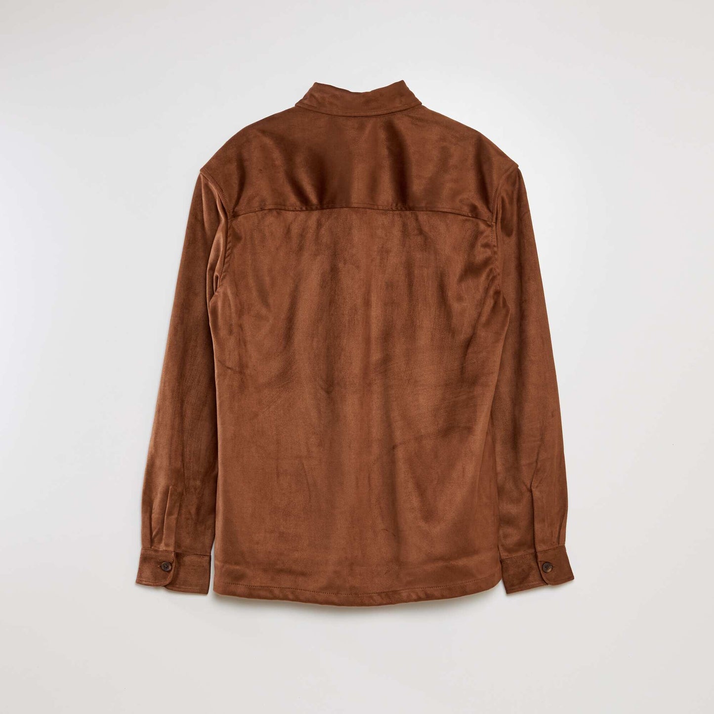 Sobrecamisa de antelina regular MARRON