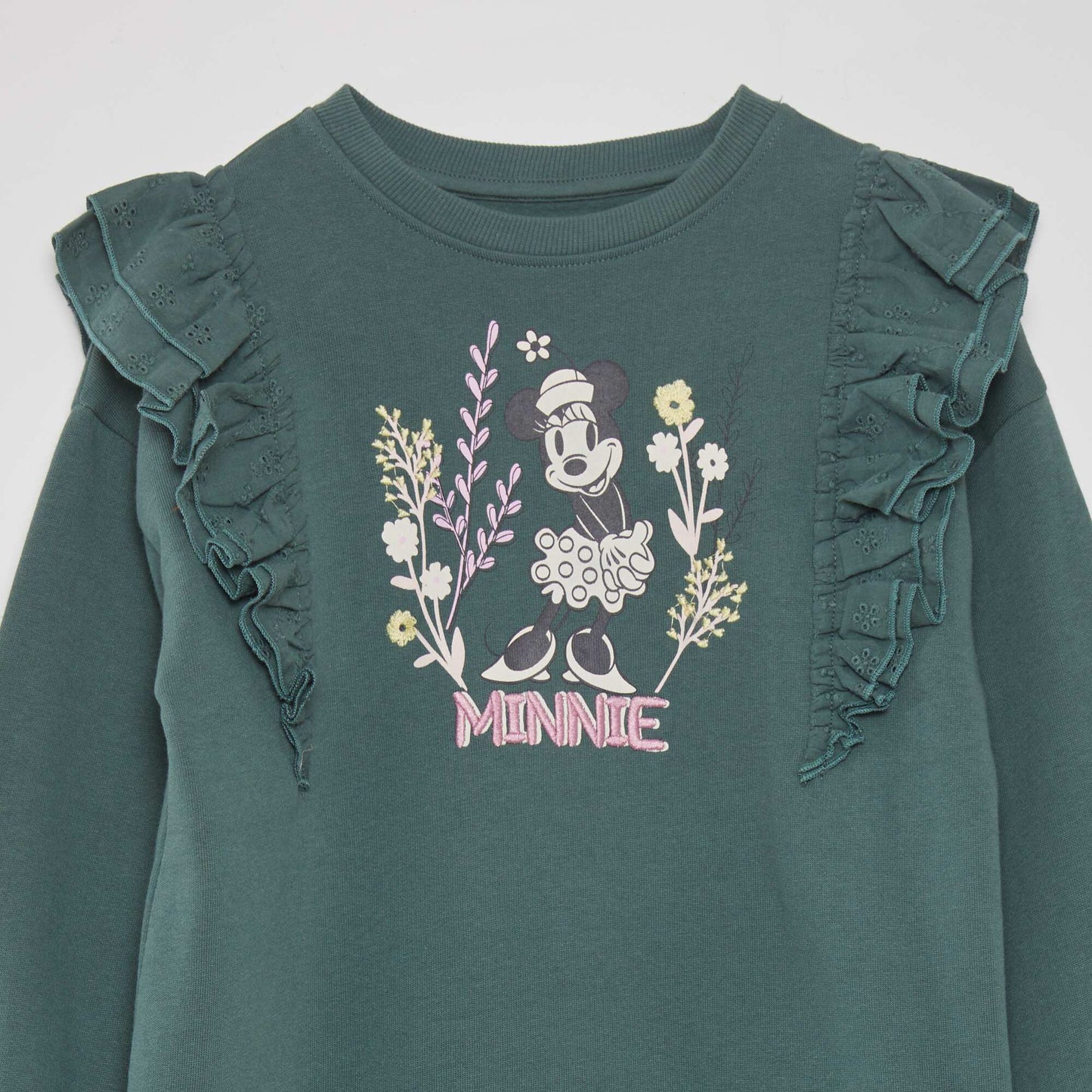 Vestido con volantes en las mangas 'Minnie' VERDE