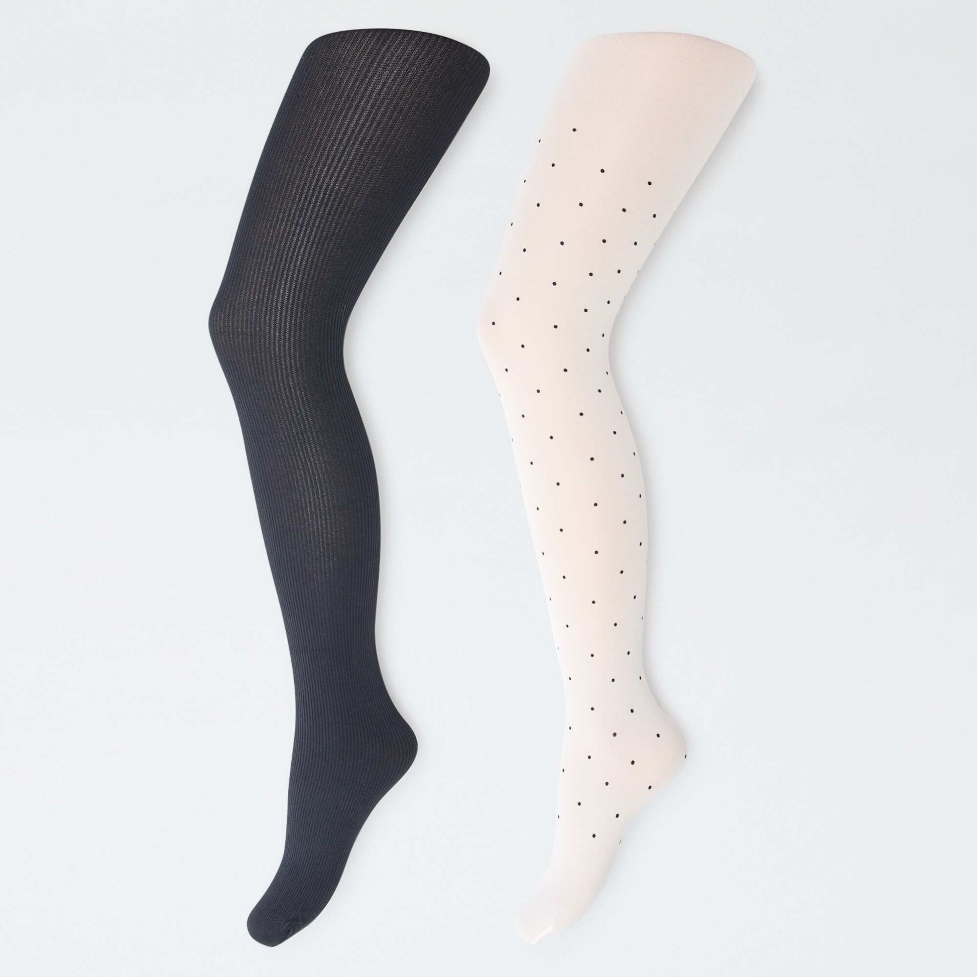 Pack de 2 medias finas de fantasía NEGRO